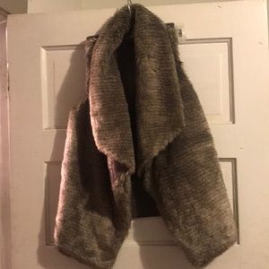 Faux Fur Assymetrical Hem Vest